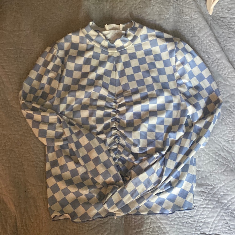 Henley checkered tee